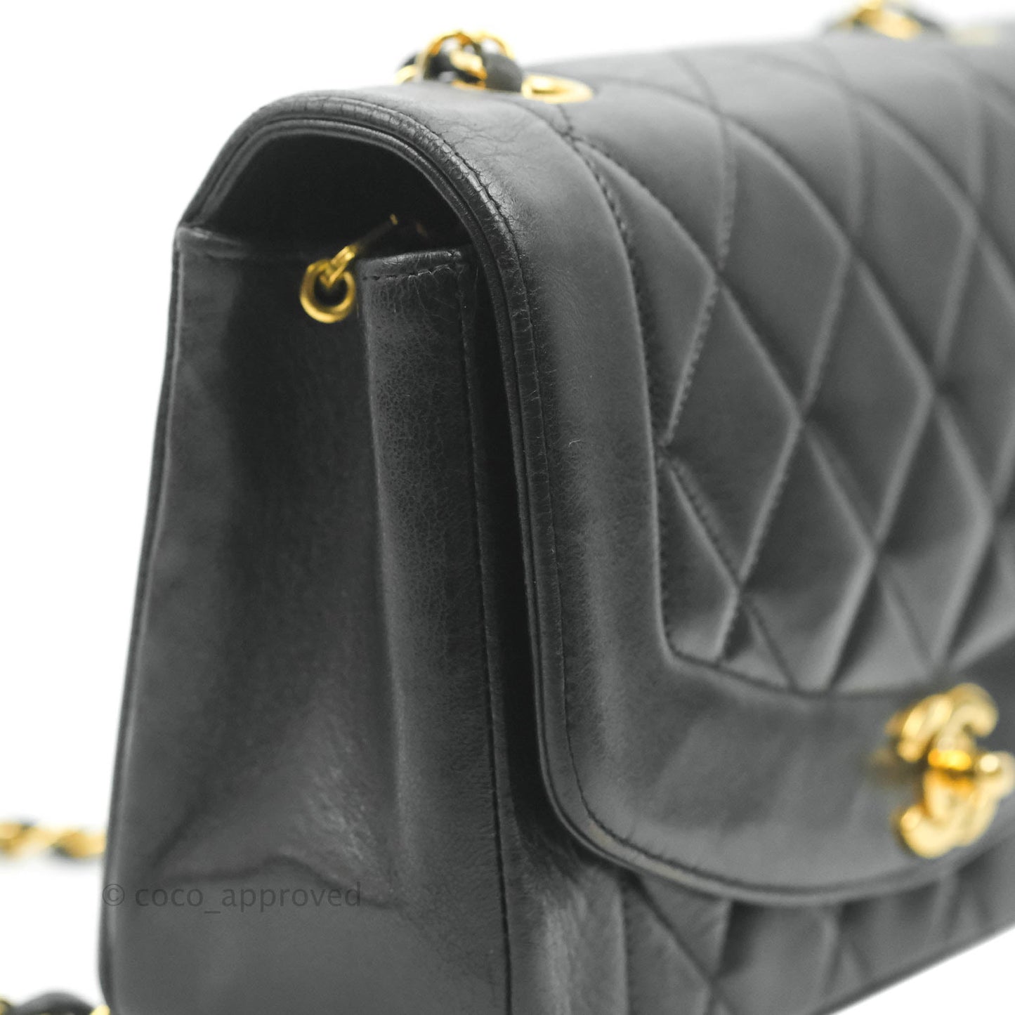 Chanel Black Quilted Lambskin Small Vintage Classic Diana Flap Bag
