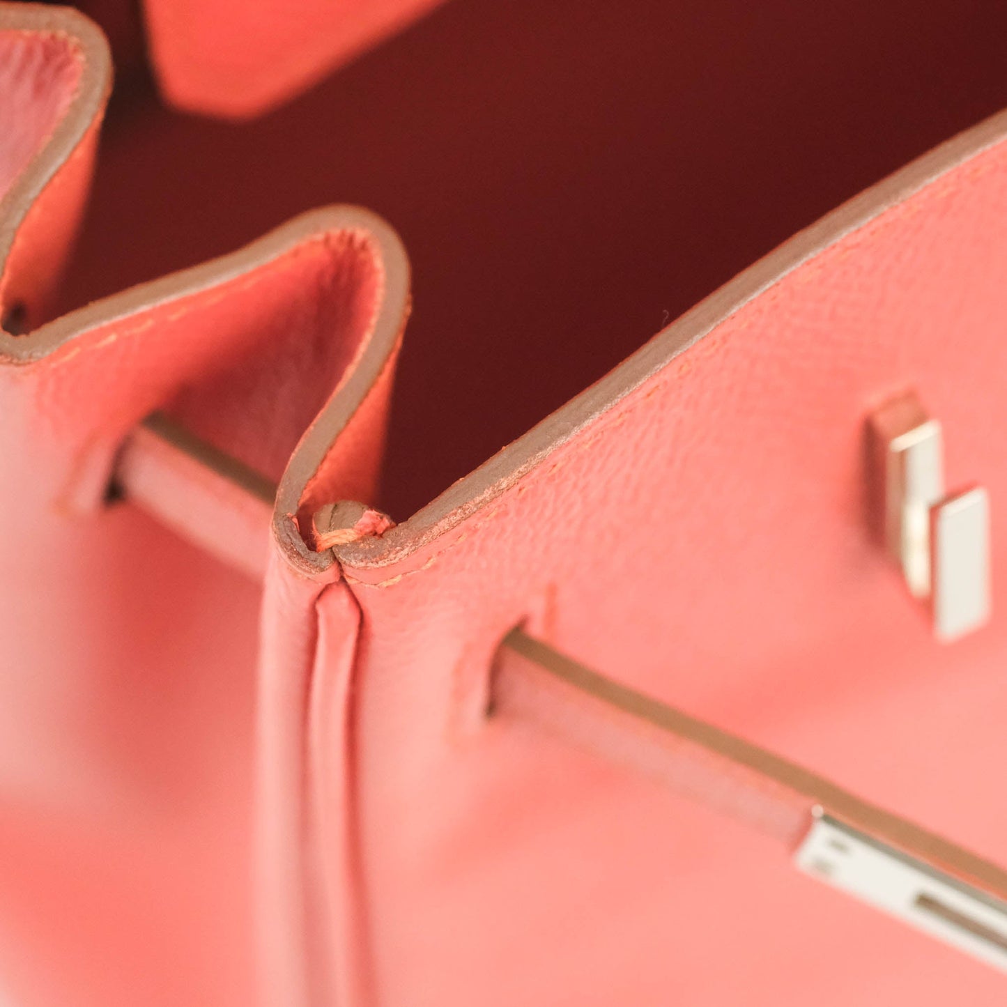 Hermes Birkin 25 Flamingo Epsom Palladium Hardware
