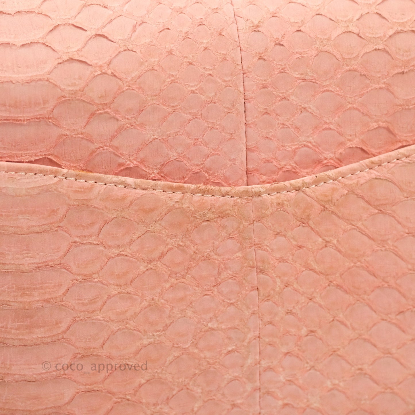 Chanel Classic M/L Medium Flap Quilted Pink Python Silver Hardware