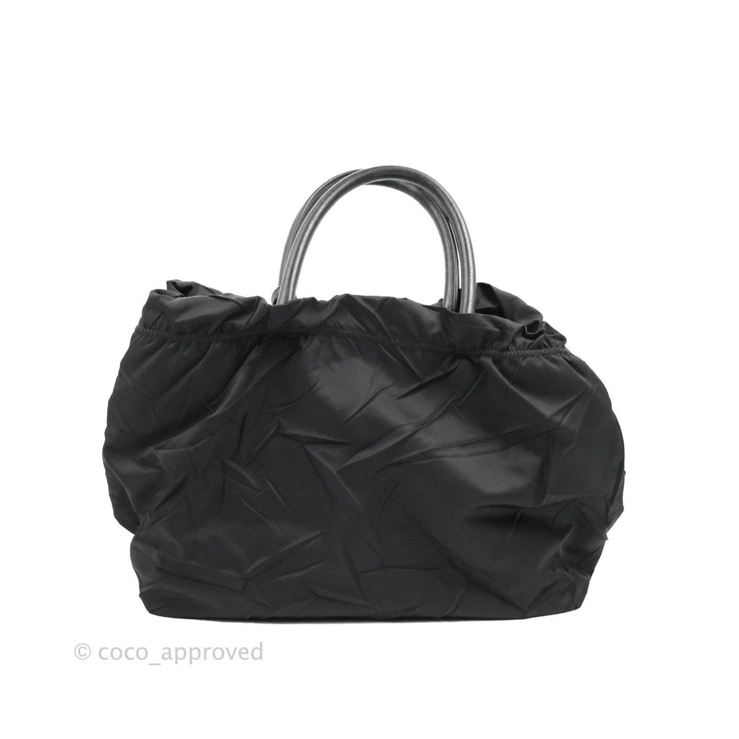 Prada Black Nylon Tassel Tote Bag Gold Hardware