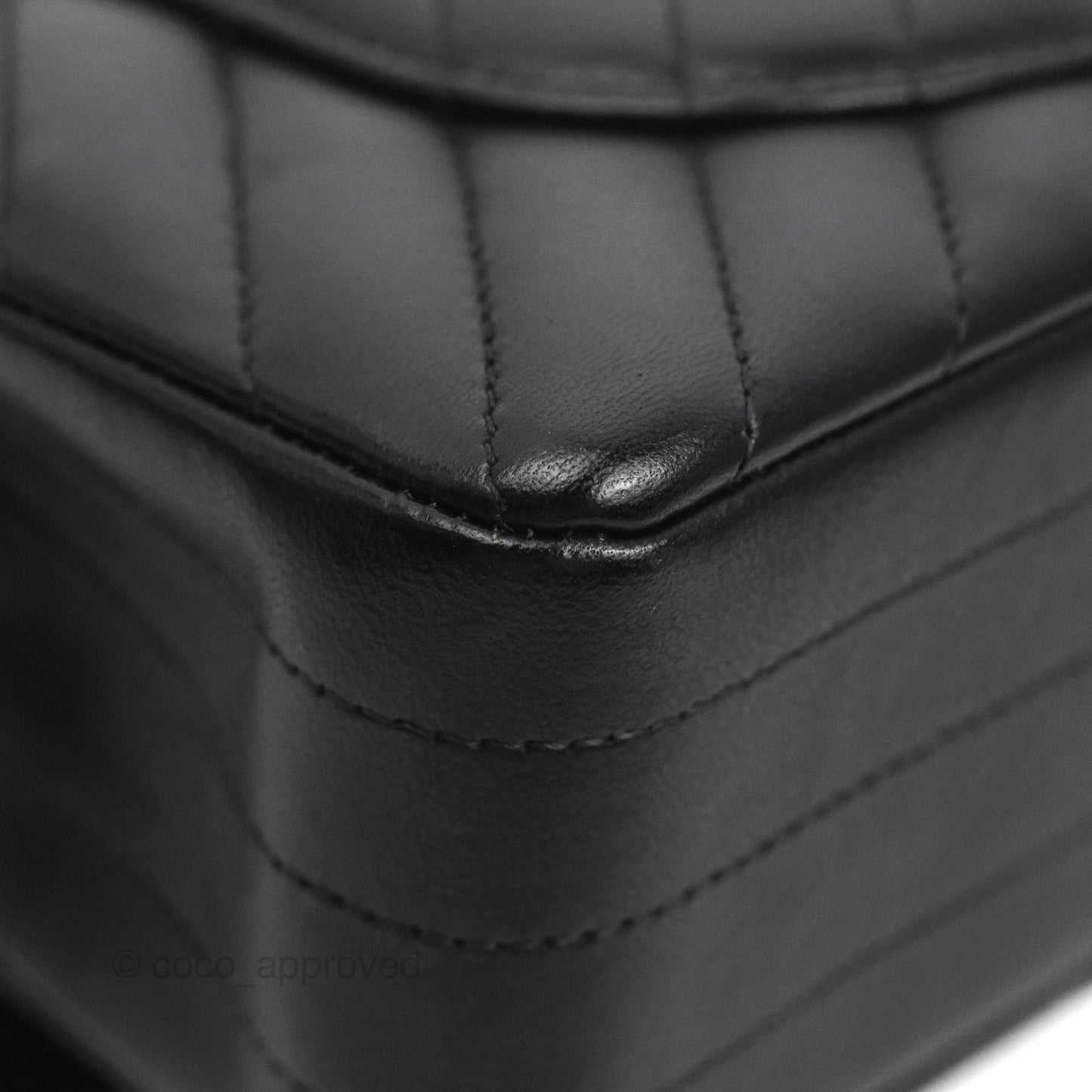 Chanel Small Classic Flap Chevron Black Lambskin Silver Hardware 21C