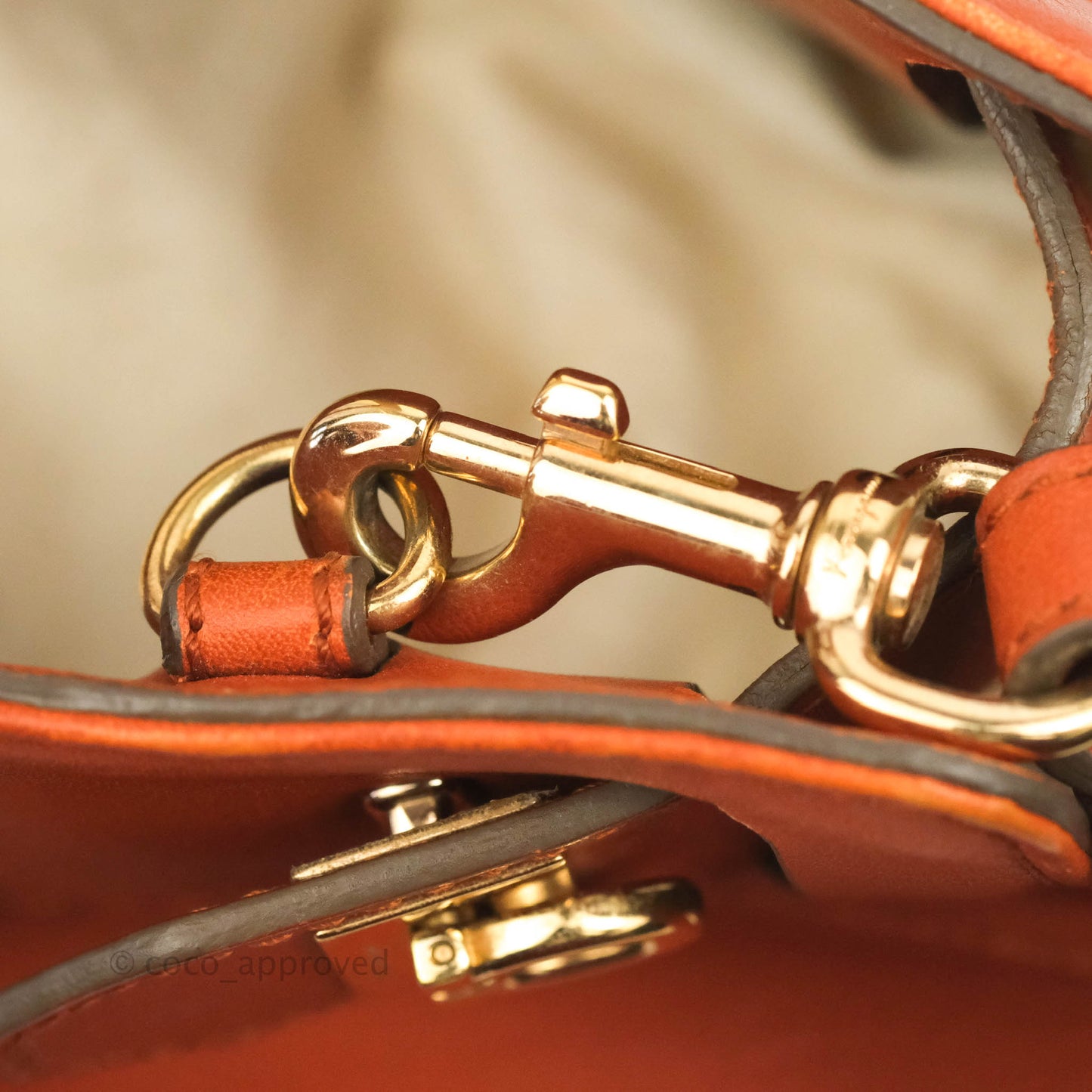 Salvatore Ferragamo Orange Top Handle Bag With Strap