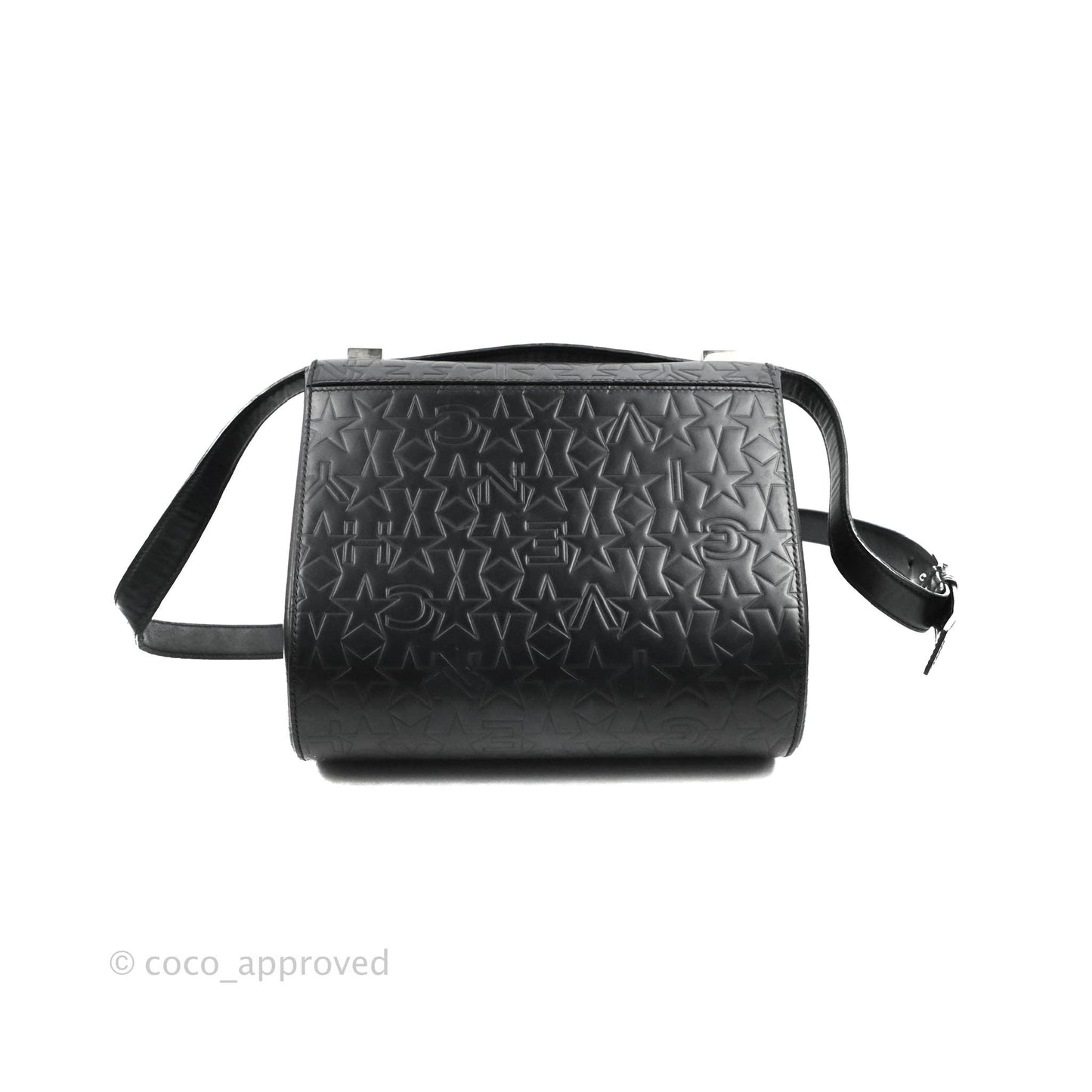 Givenchy Calfskin Star Embossed Medium Pandora Box Crossbody Bag Black