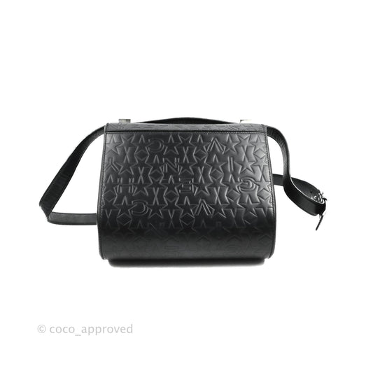Givenchy Calfskin Star Embossed Medium Pandora Box Crossbody Bag Black