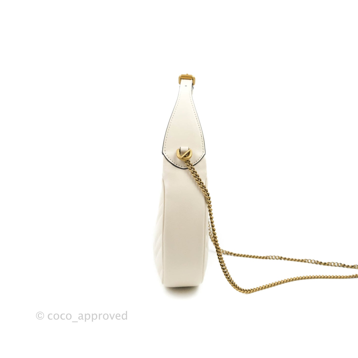 Gucci GG Marmont Half Moon-shaped Mini Bag White
