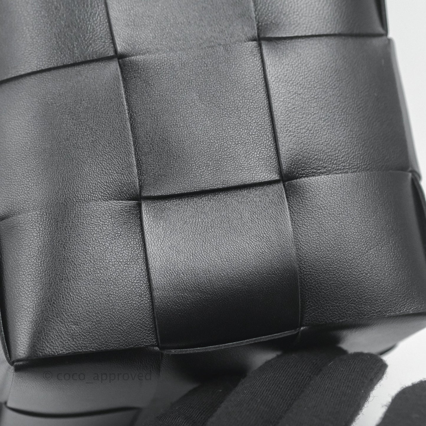 Bottega Veneta Small Cassette Bucket Bag Black Lambskin