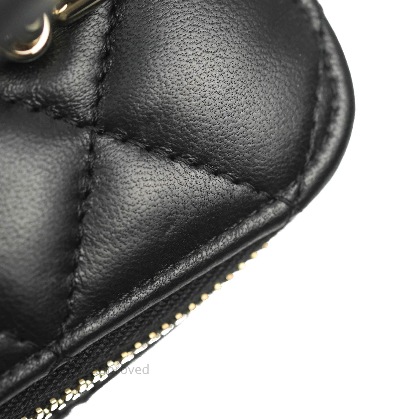 Chanel Vanity Rectangular Top Handle Black Lambskin Gold Hardware