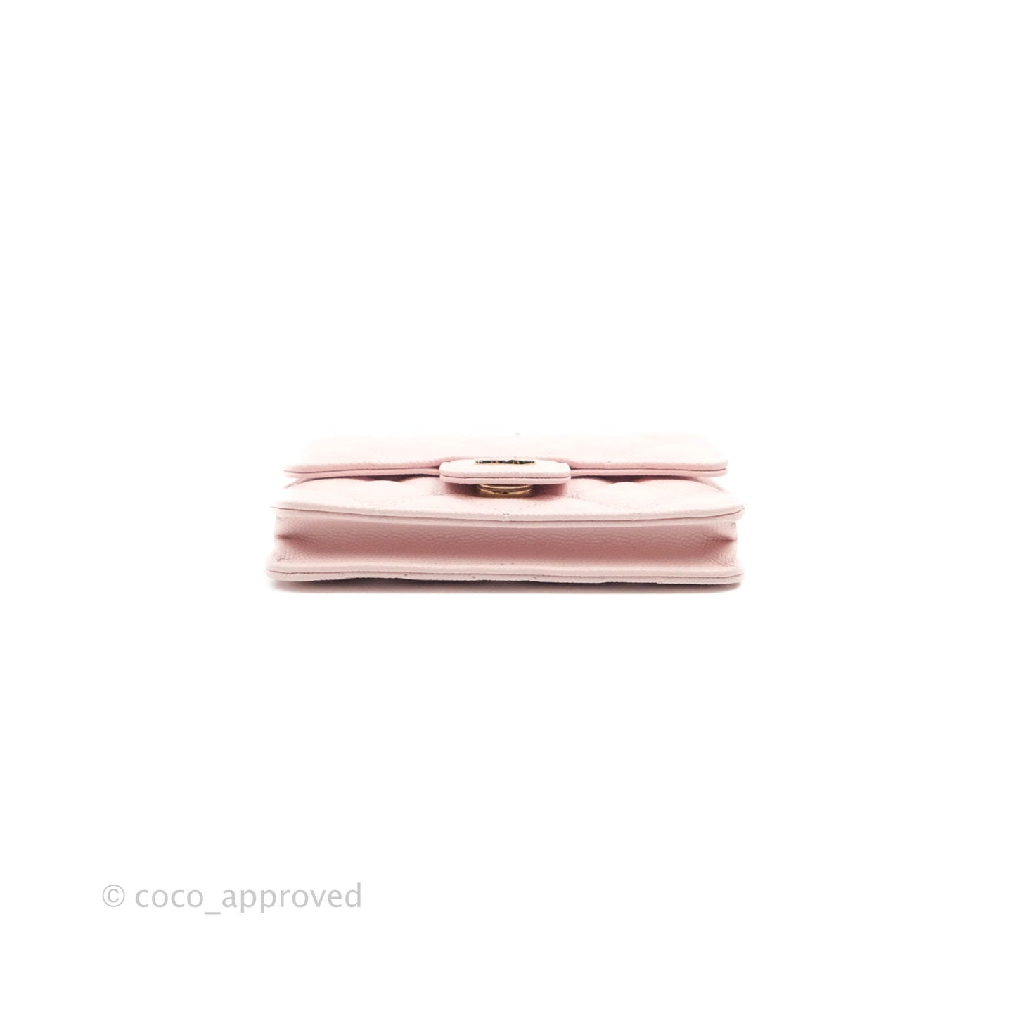 Chanel Mini Wallet With Chain Light Pink Caviar Gold Hardware