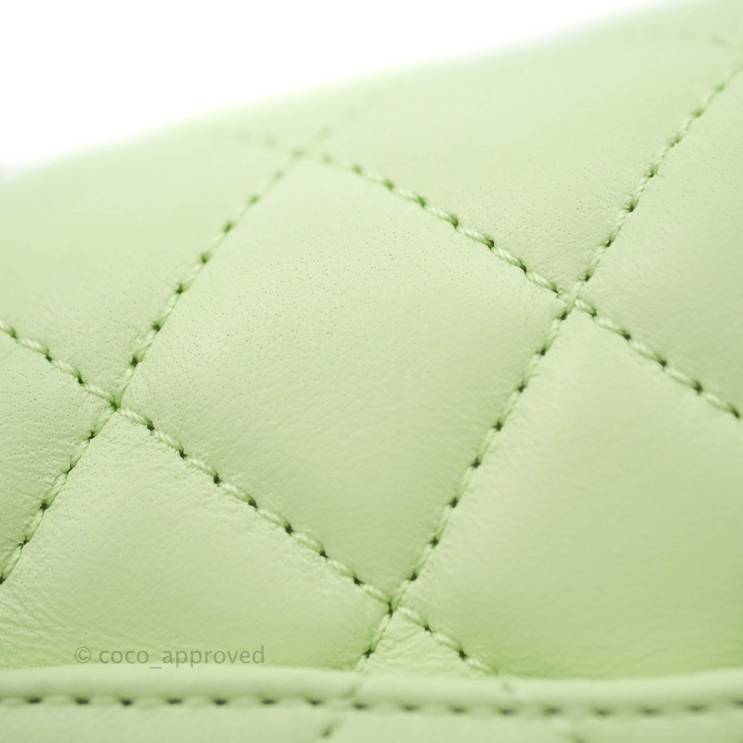 Chanel Pearl Crush Mini Square Quilted Avocado Green Lambskin Aged Gold Hardware