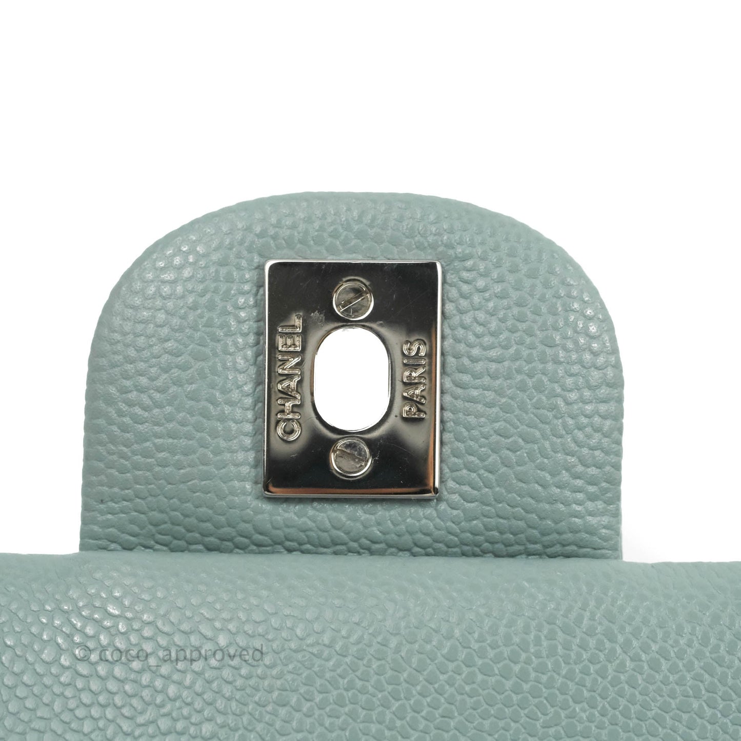 Chanel Small Classic Quilted Flap Light Blue Caviar Silver Hardware 20B