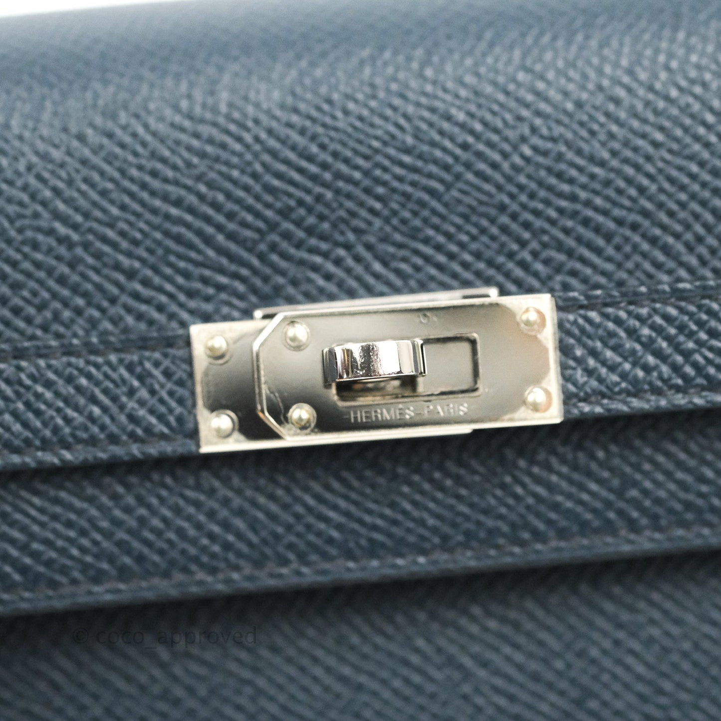 Hermès Epsom Kelly To Go Wallet Midnight Blue Palladium Hardware