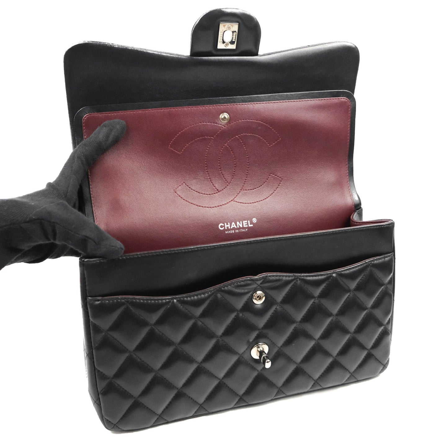 Chanel Jumbo Double Flap Black Lambskin Silver Hardware⁣⁣