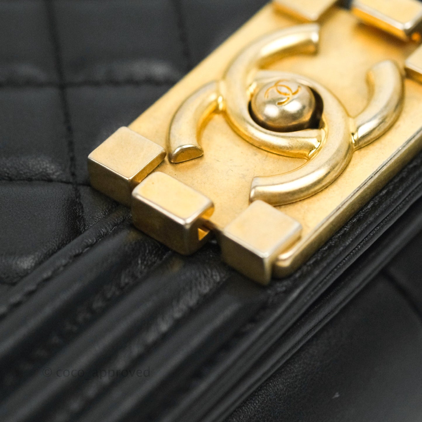 Chanel Quilted Medium Boy Black Lambskin Gold Hardware