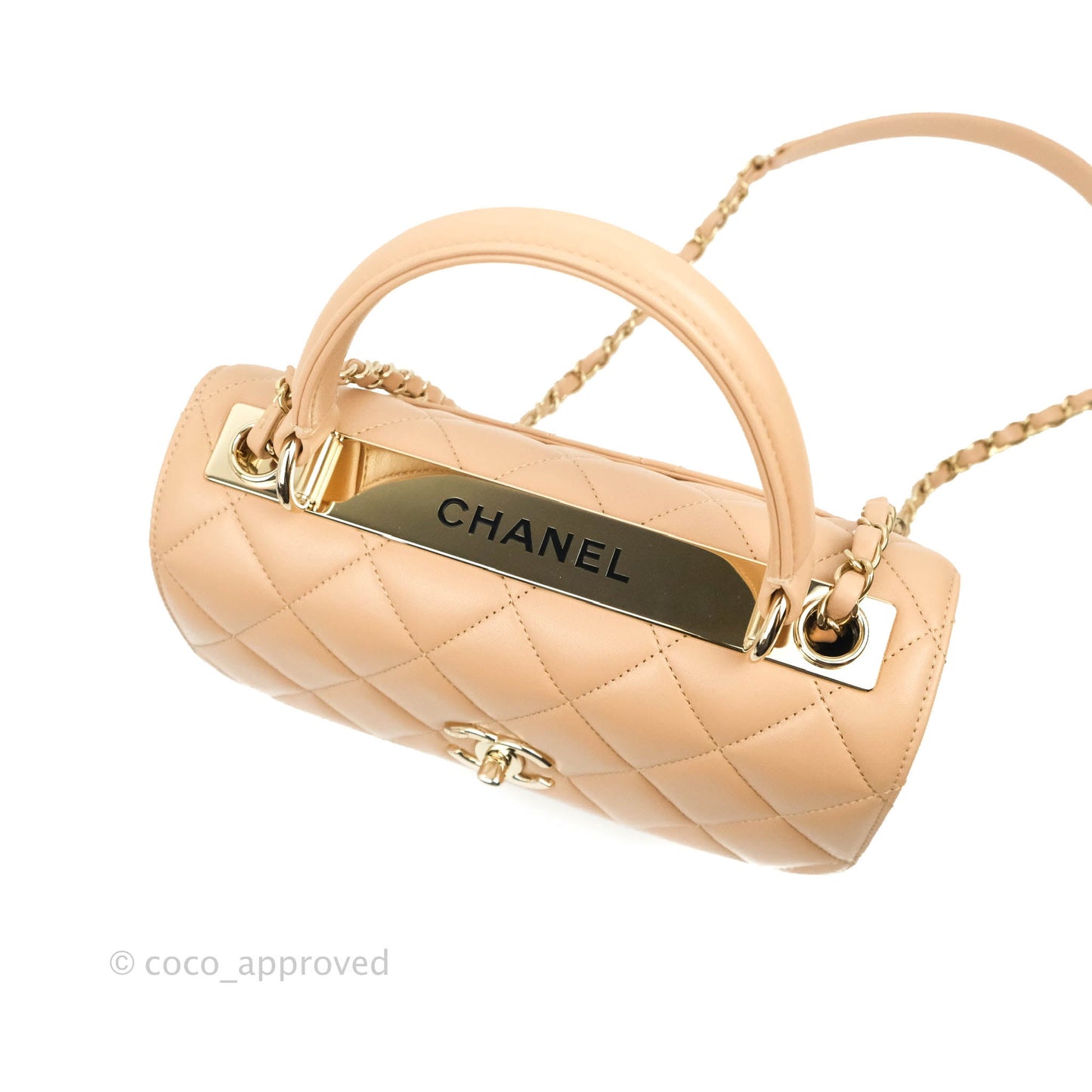Chanel Trendy CC Small Beige Lambskin Gold Hardware 22S