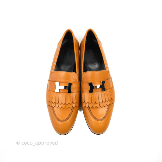 Hermes Royal Loafer Beige Doré Silver Hardware Size 37.5