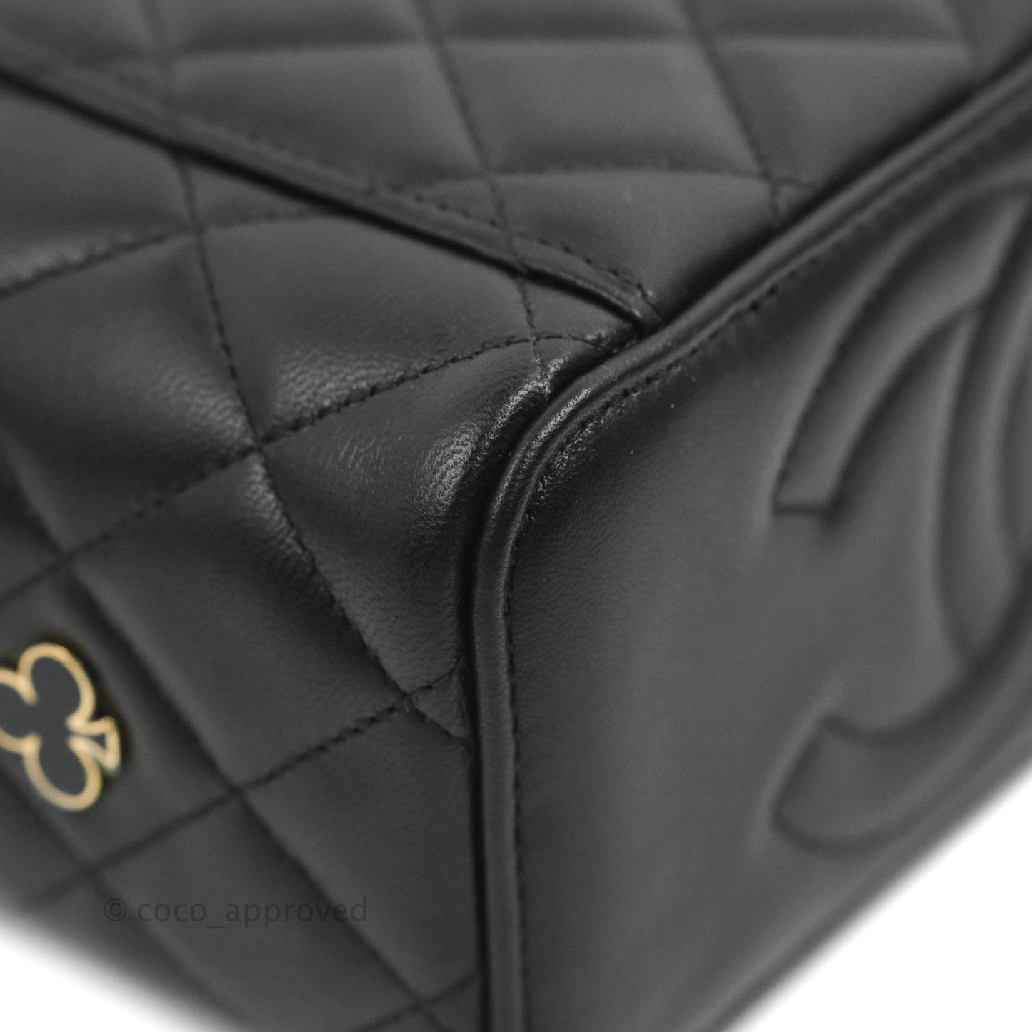Chanel Vanity with Chain Black Lambskin Gold Hardware 23C