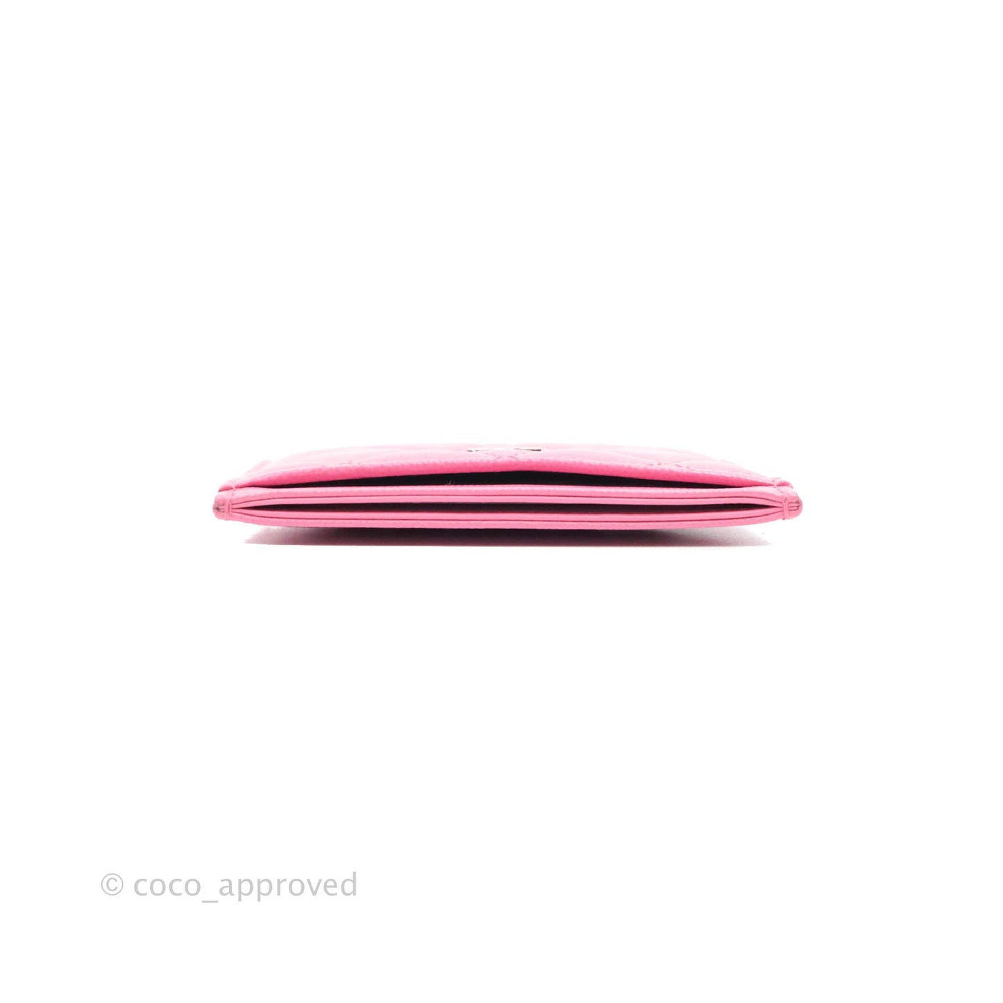 Chanel Classic Flat Card Holder Pink Caviar Gold Hardware