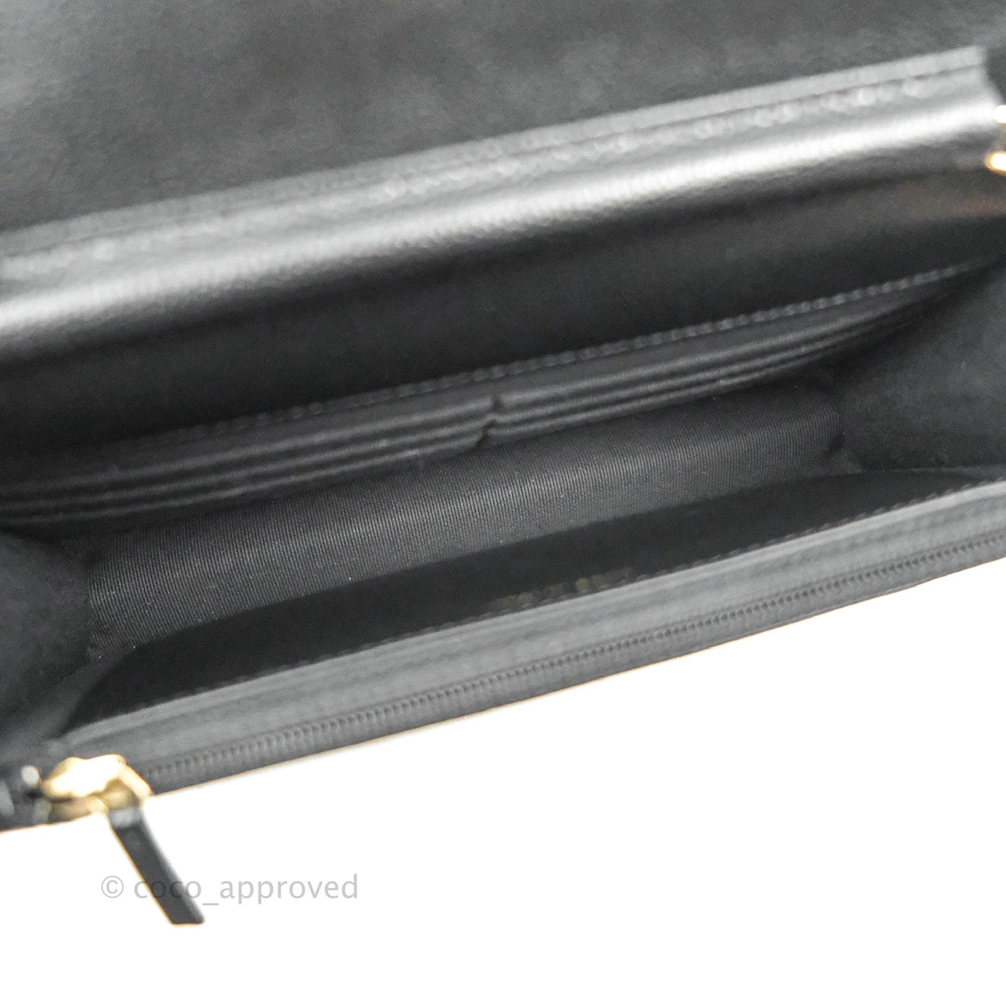 Chanel Quilted WOC Black Caviar Gold Hardware With Charms