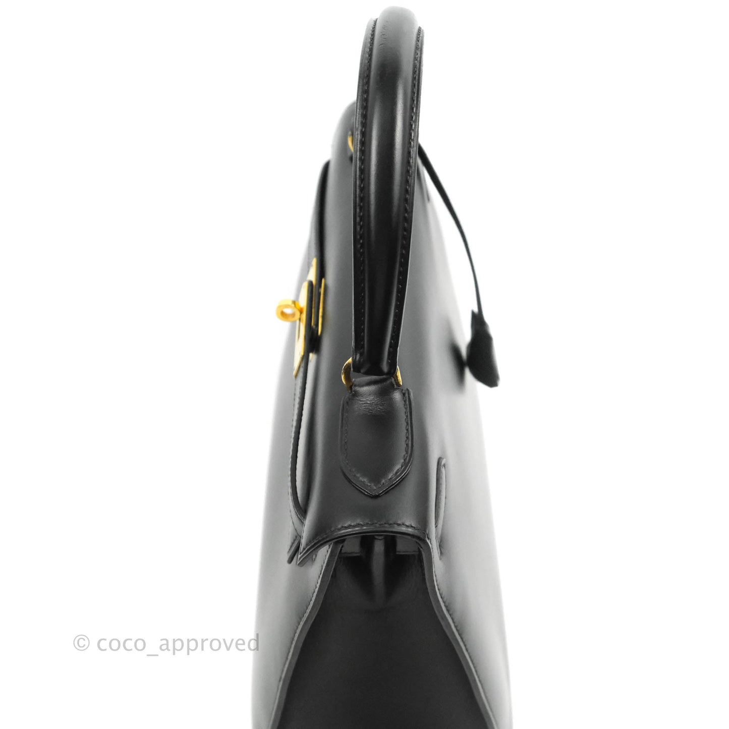 Hermès Kelly 28 Vintage Sellier Black Box Leather Gold Hardware