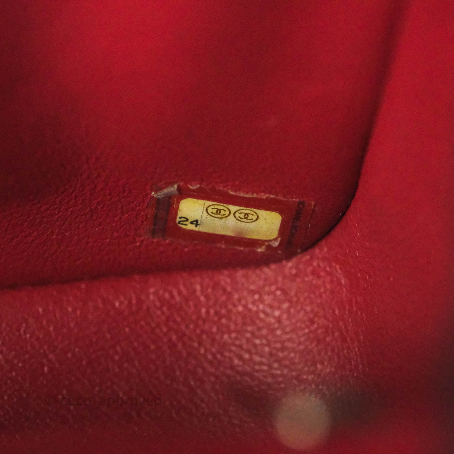 Chanel Quilted Mini Square Red Caviar Silver Hardware 17B