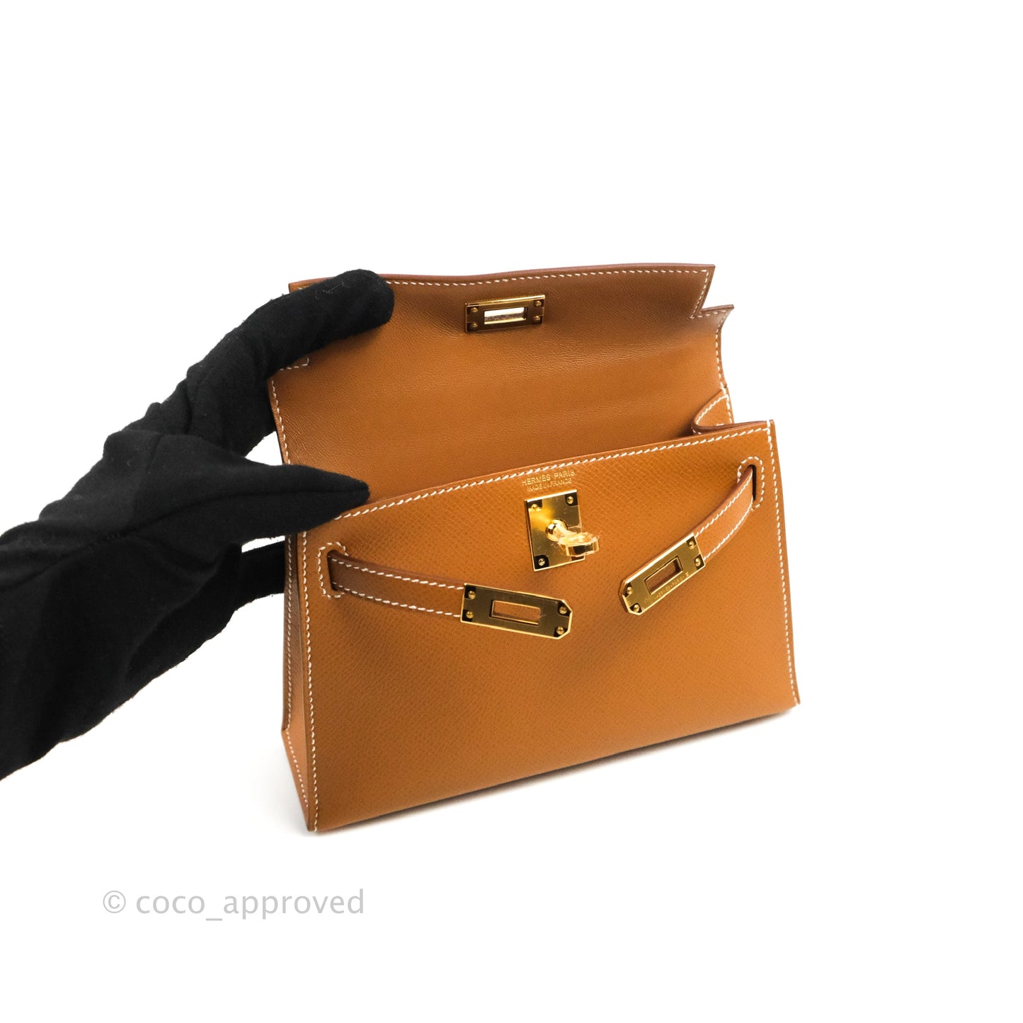 Hermès Mini Kelly II Gold Epsom Gold Hardware