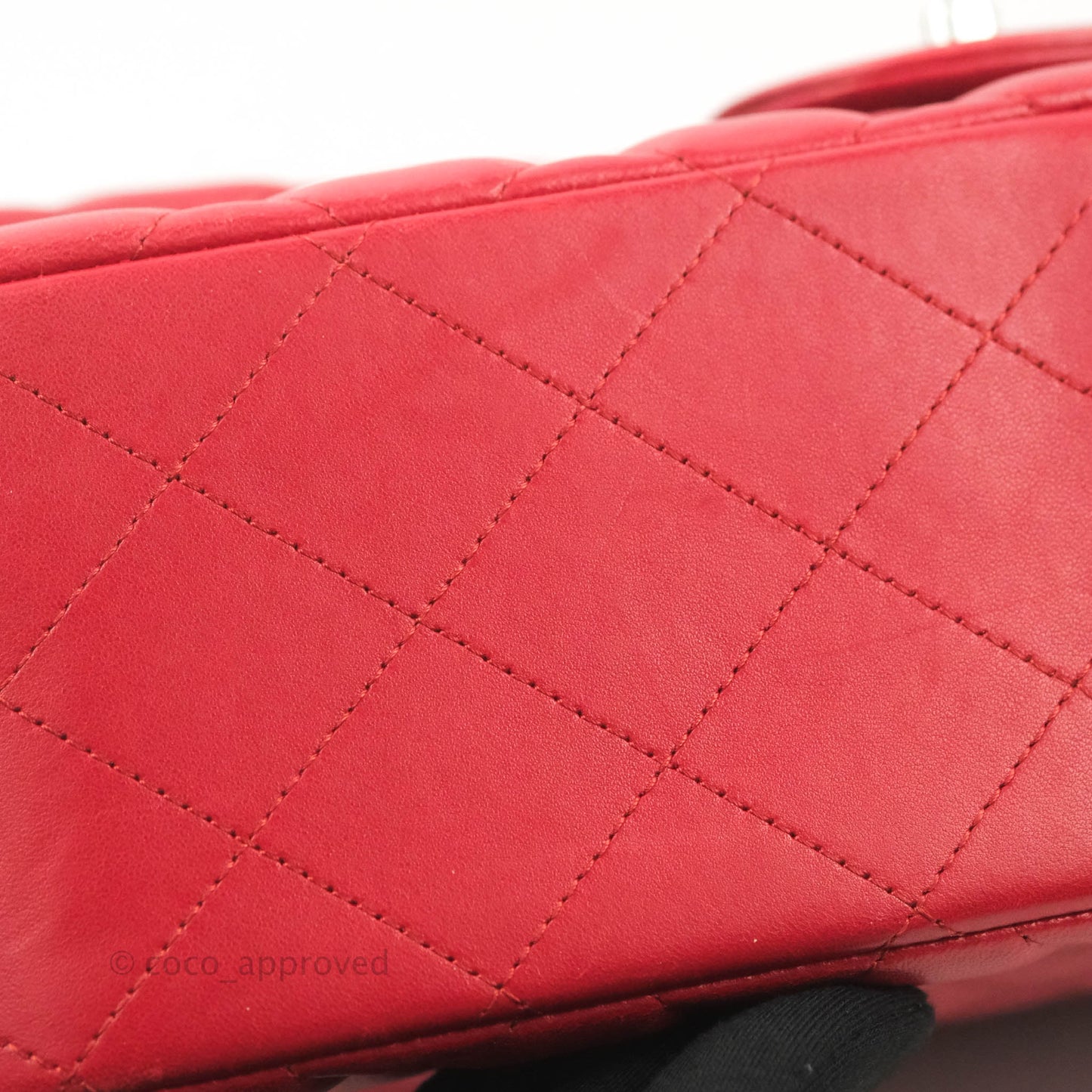 Chanel Jumbo Double Flap Red Lambskin Silver Hardware⁣⁣