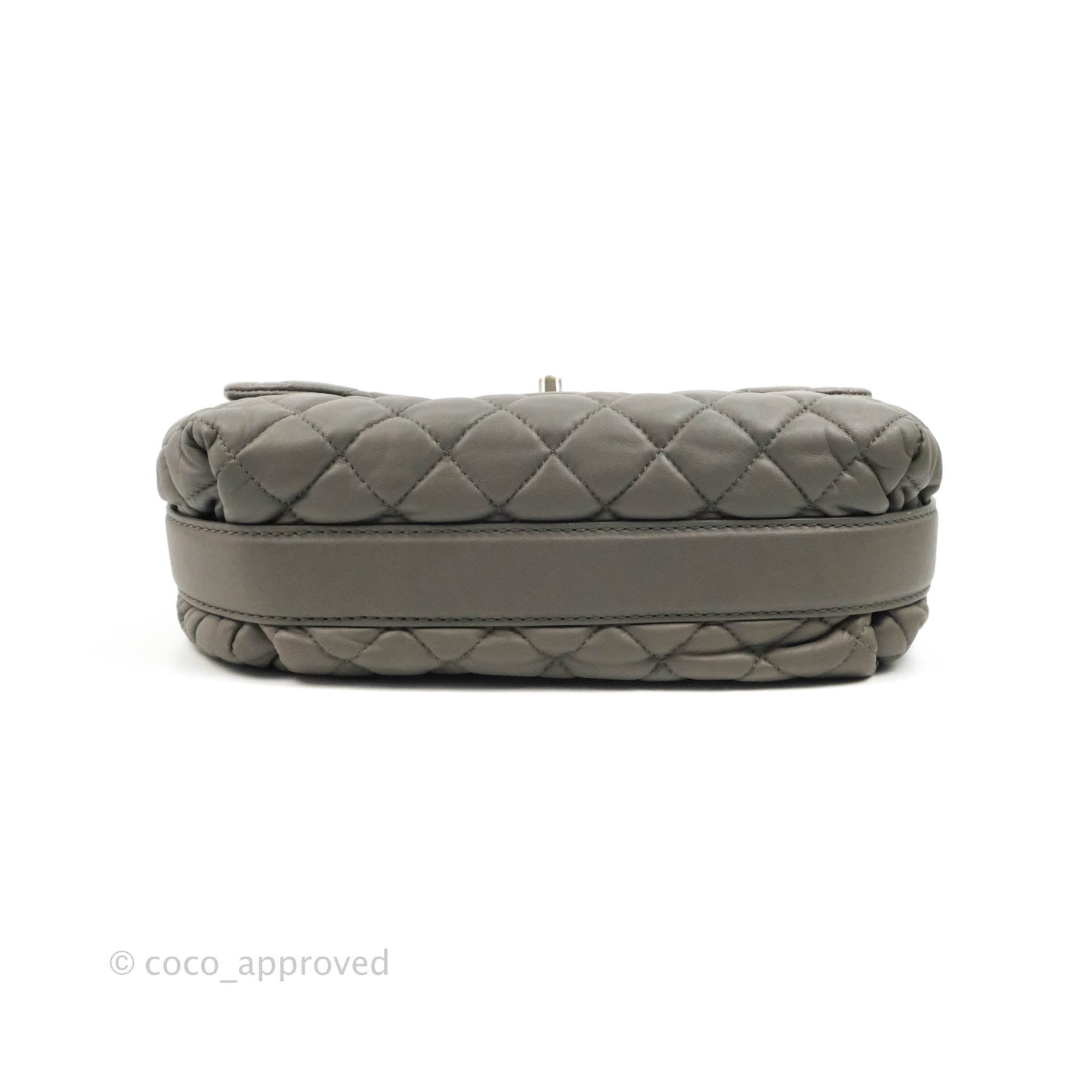 Chanel Medium Quilted Soft Accordion Flap Bag Grey Lambskin