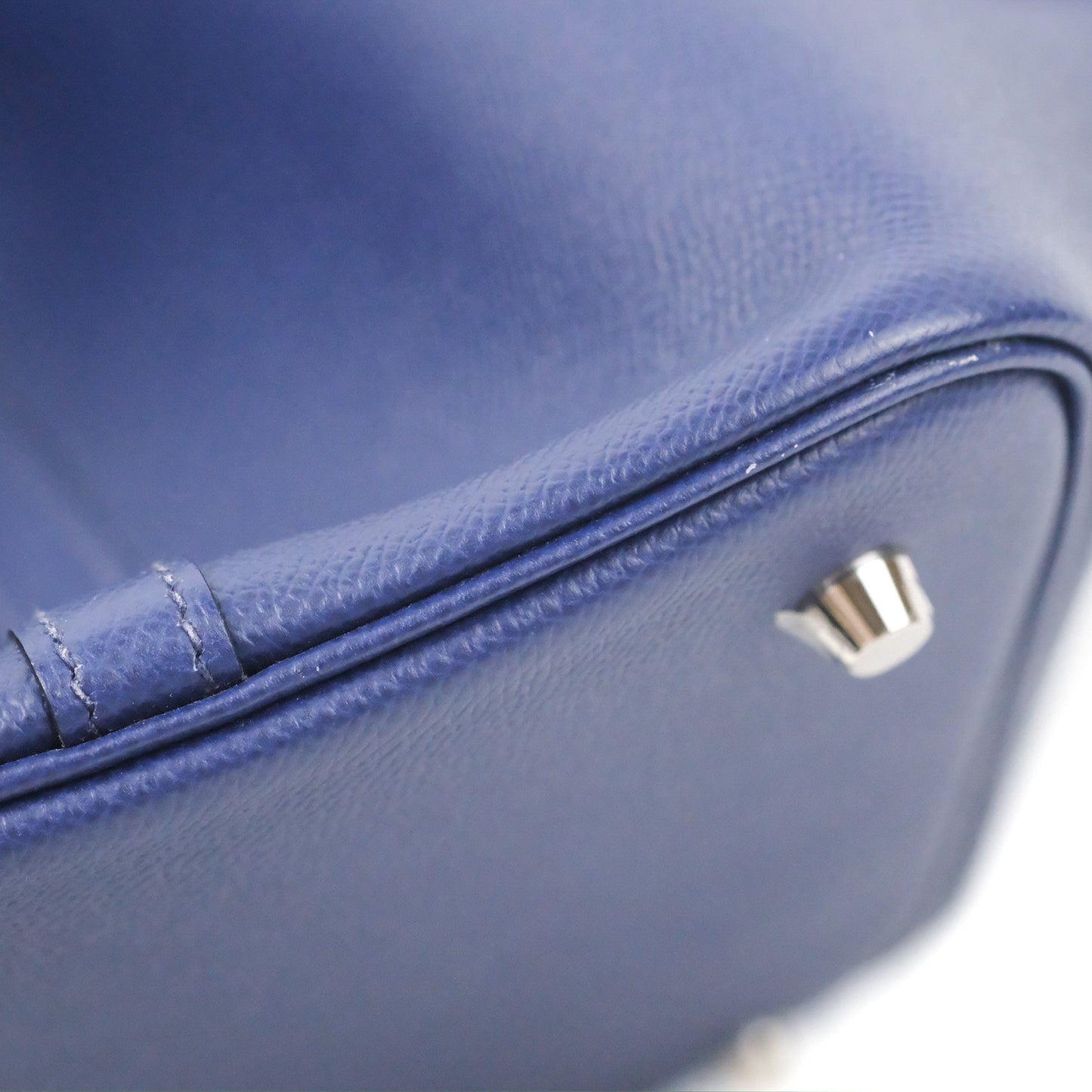 Hermès Tressage De Cuir Picotin Lock 22 Bleu Encre/Brique/Black Epsom Palladium Hardware