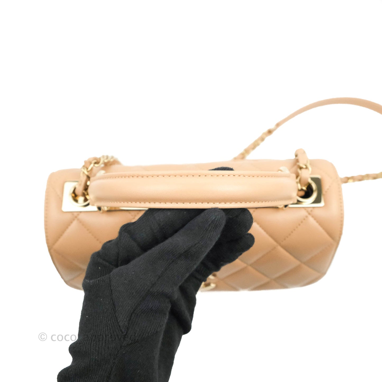 Chanel Trendy CC Small Beige Lambskin Gold Hardware 22S