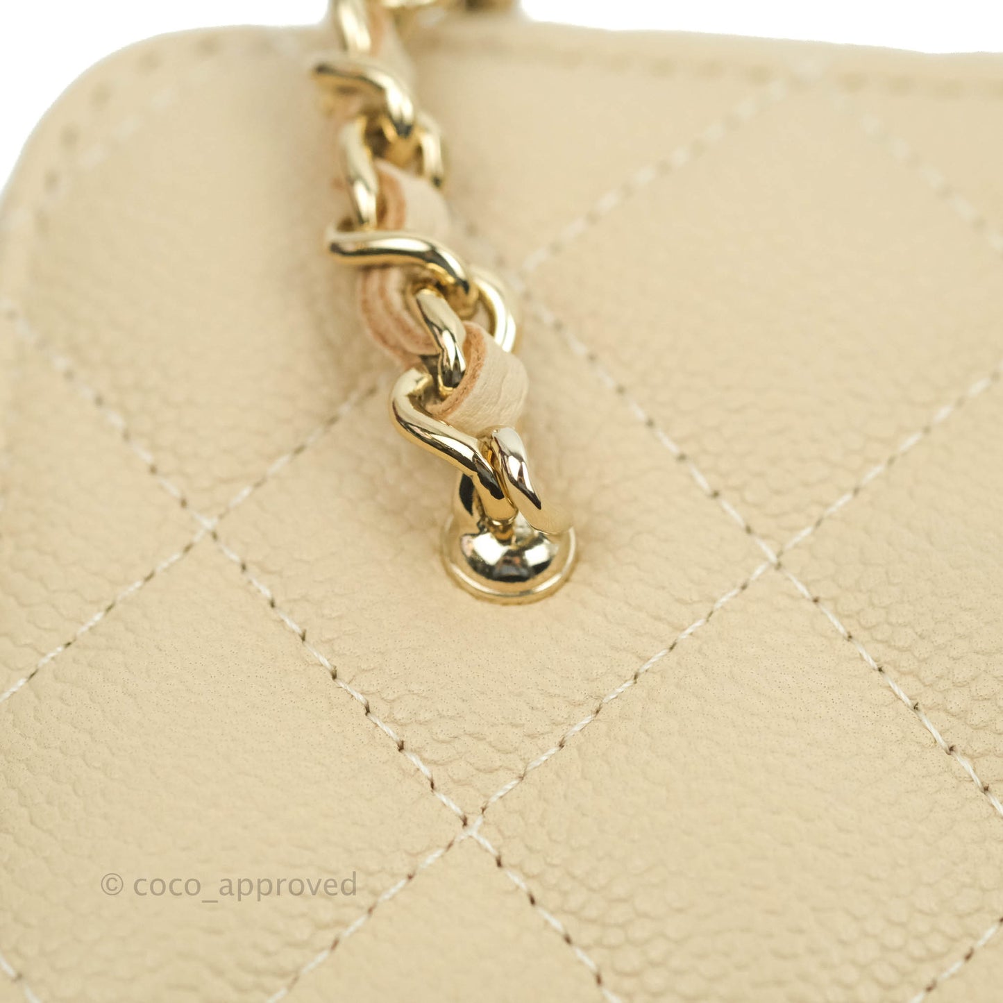 Chanel Vanity with CC Chain Light Beige Caviar Gold Hardware