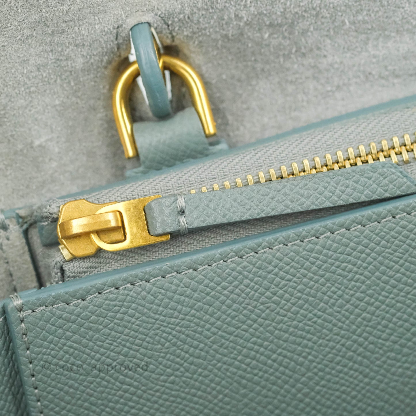 Celine Micro Belt Bag Light Blue Grained Calfskin Gold Hardware