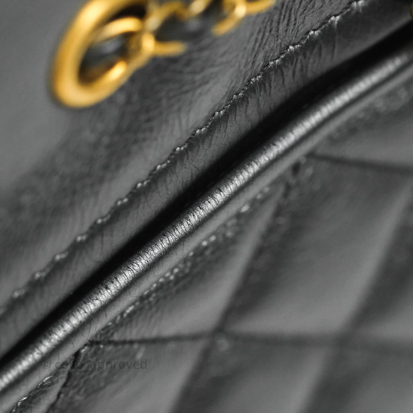 Chanel Quilted Drawstring Shopping Tote Bag Metallic Dark Grey Aged Calfskin Aged Gold Hardware