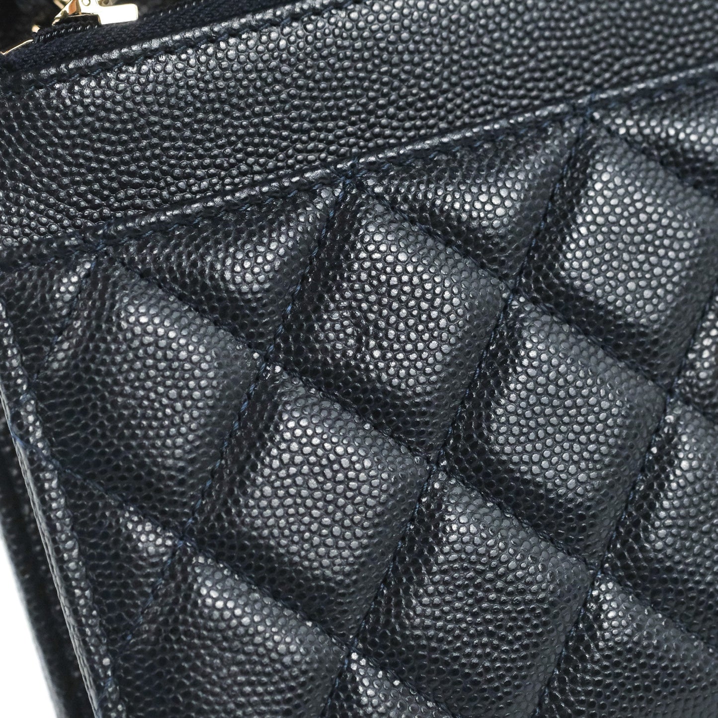 Chanel Quilted Classic Wallet on Chain WOC Navy Caviar Gold Hardware