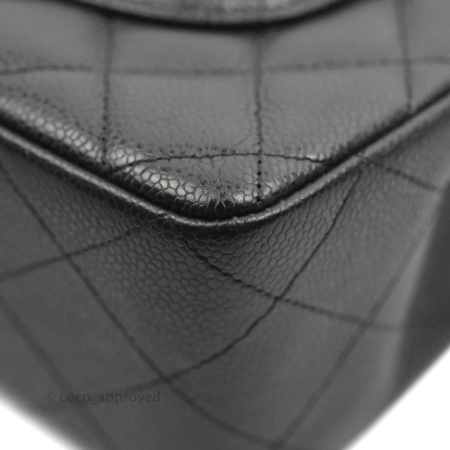 Chanel Jumbo Single Flap Black Caviar Silver Hardware