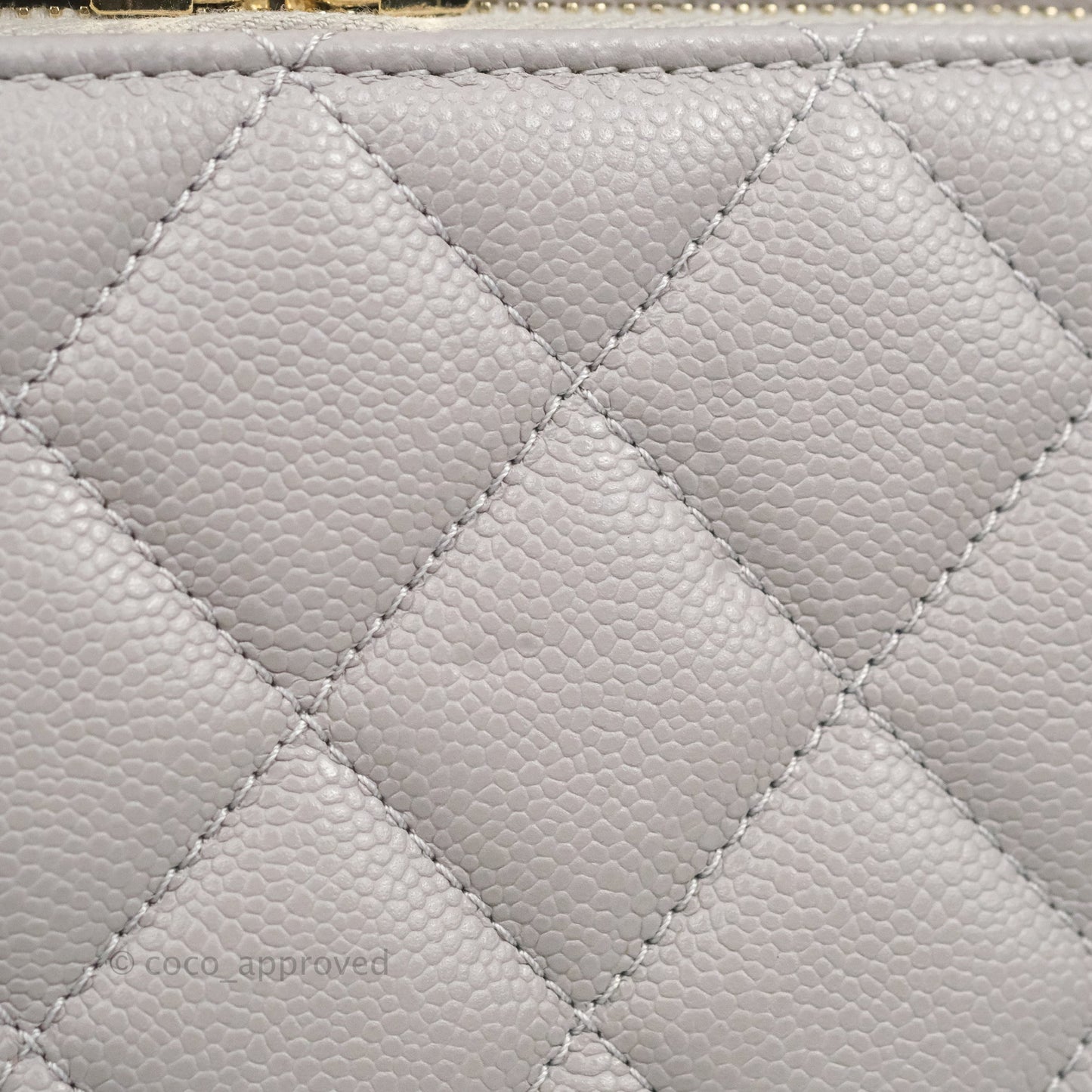 Chanel Quilted Business Affinity Backpack Grey Caviar Gold Hardware