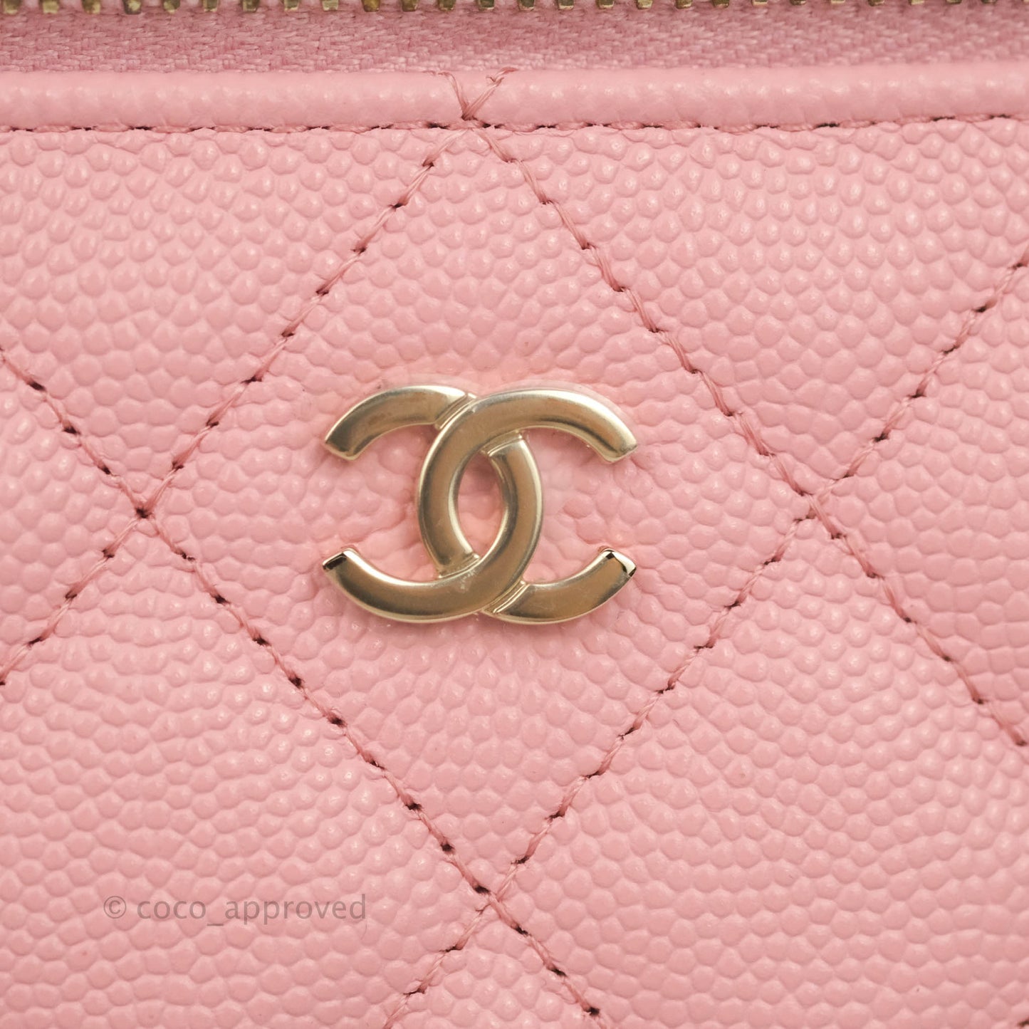 Chanel Classic Vanity with Chain Pink Caviar Gold Hardware