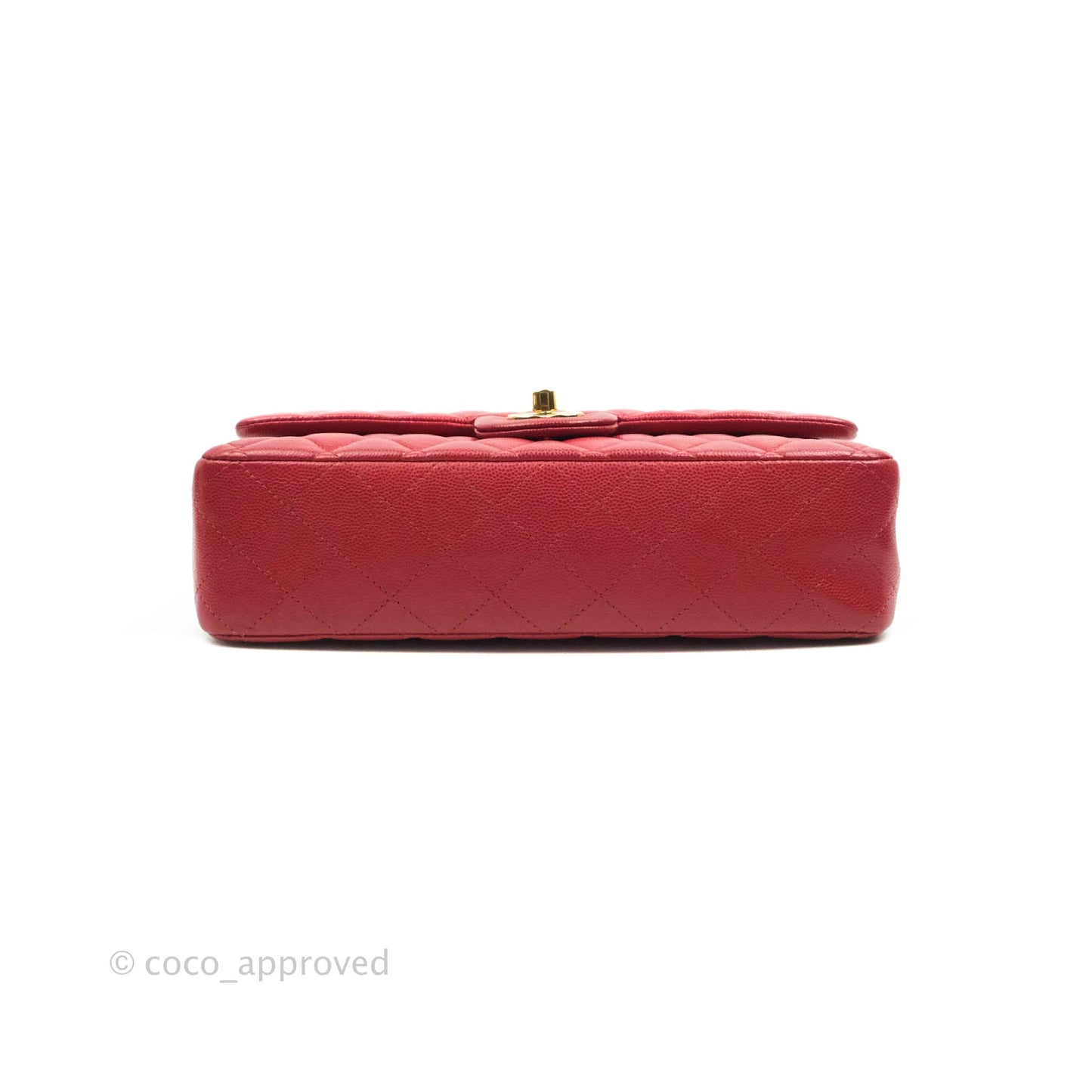 Chanel Classic M/L Medium Double Flap Red Caviar Gold Hardware