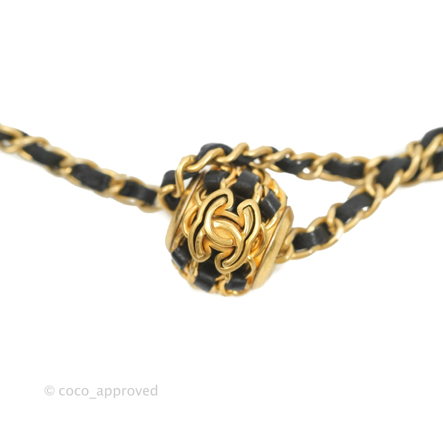 Chanel Pearl Crush Mini Clutch With Chain Black Lambskin Aged Gold Hardware