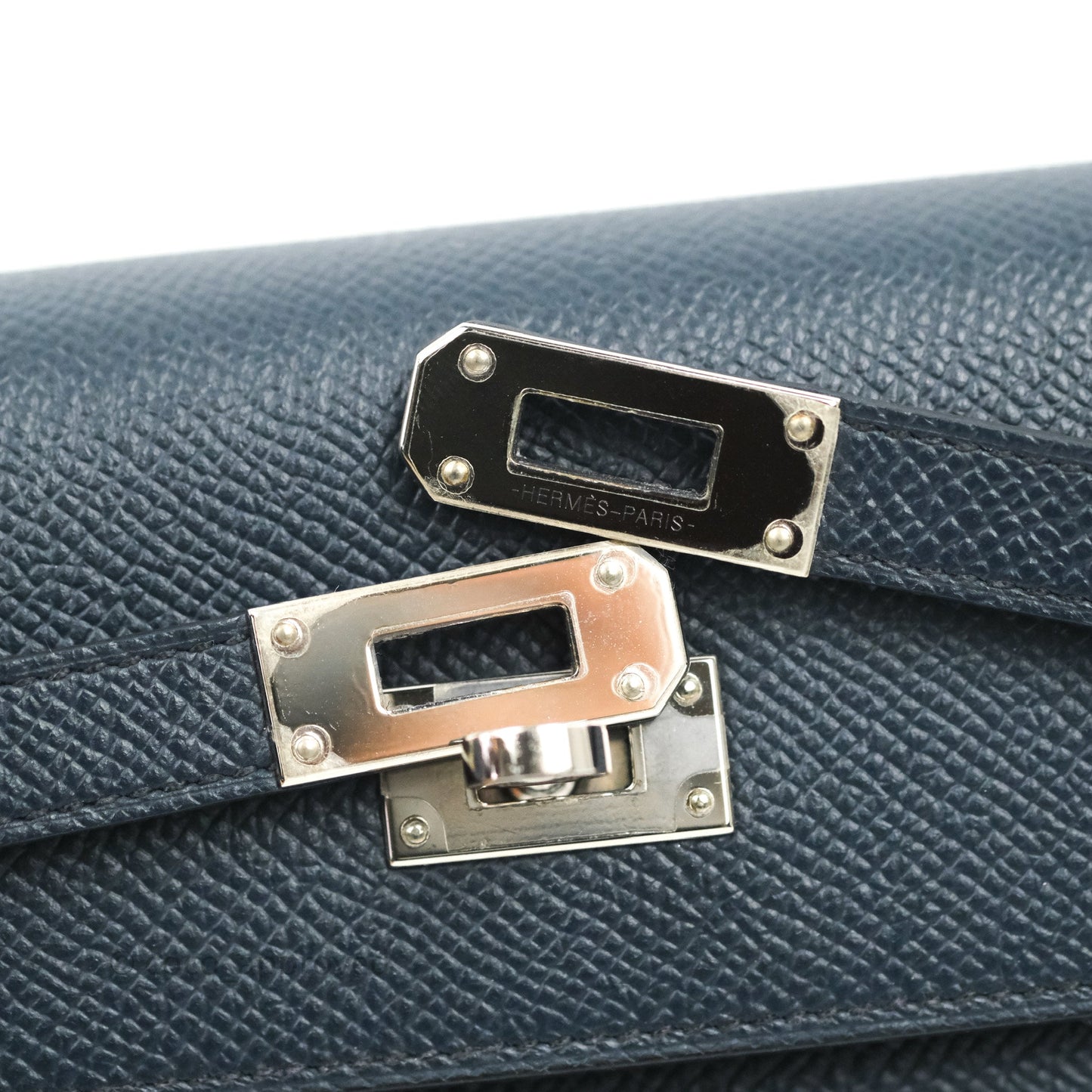 Hermès Epsom Kelly To Go Wallet Midnight Blue Palladium Hardware
