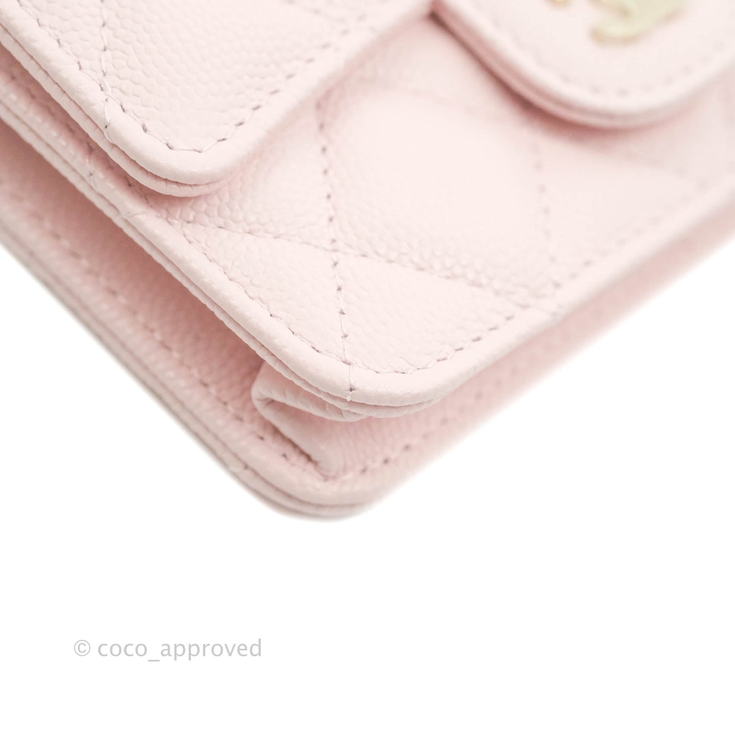Chanel Mini Wallet With Chain Light Pink Caviar Gold Hardware