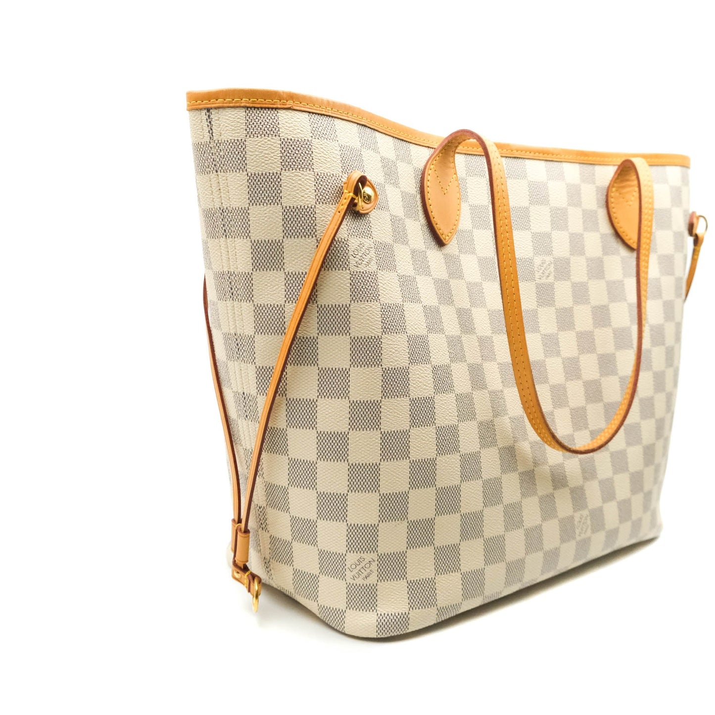 LV Neverfull MM Damier Azur Canvas Tote Bag