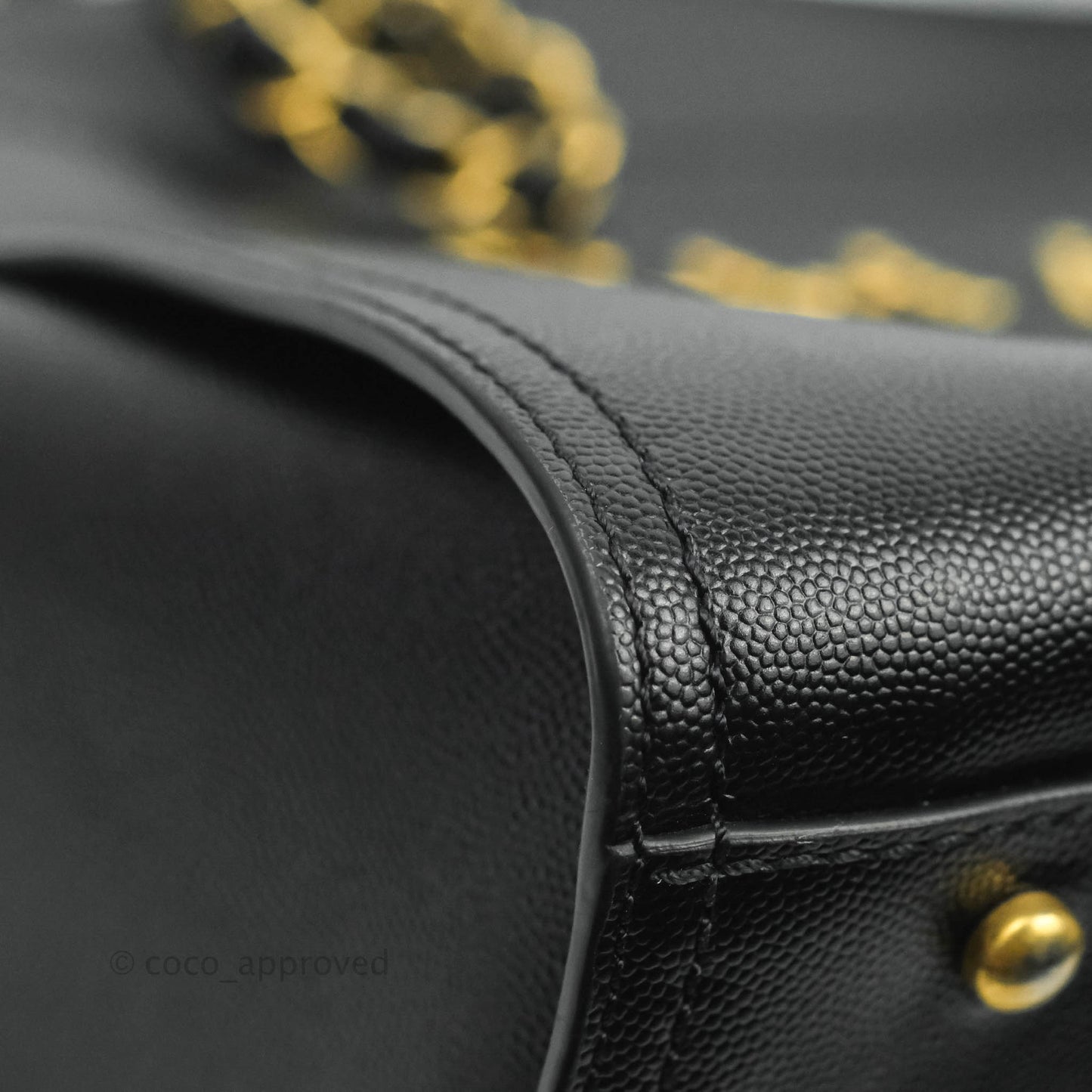 Chanel Small Studded Deauville Tote Black Caviar Gold Hardware