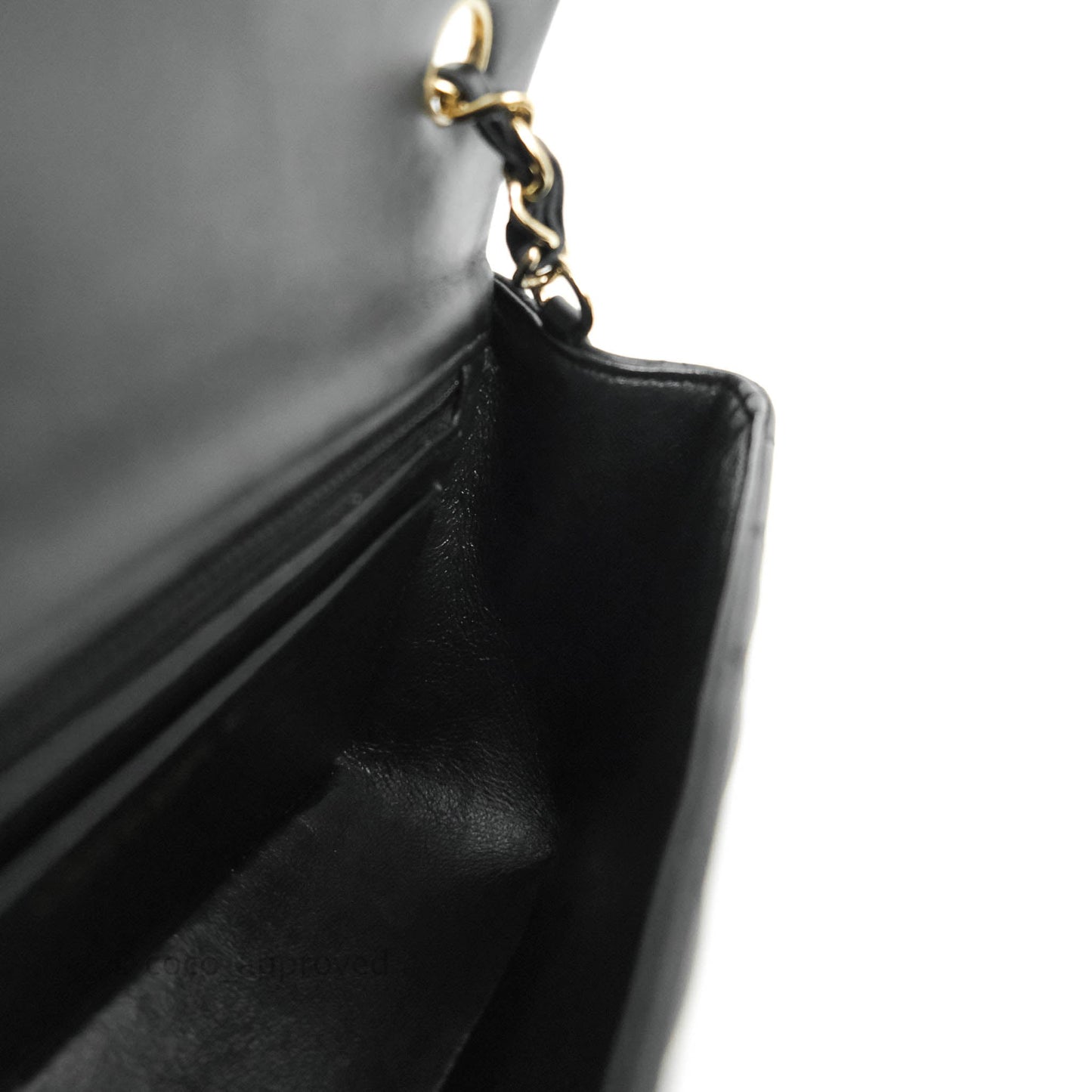 Chanel Quilted Mini Rectangular Flap Black Lambskin Gold Hardware