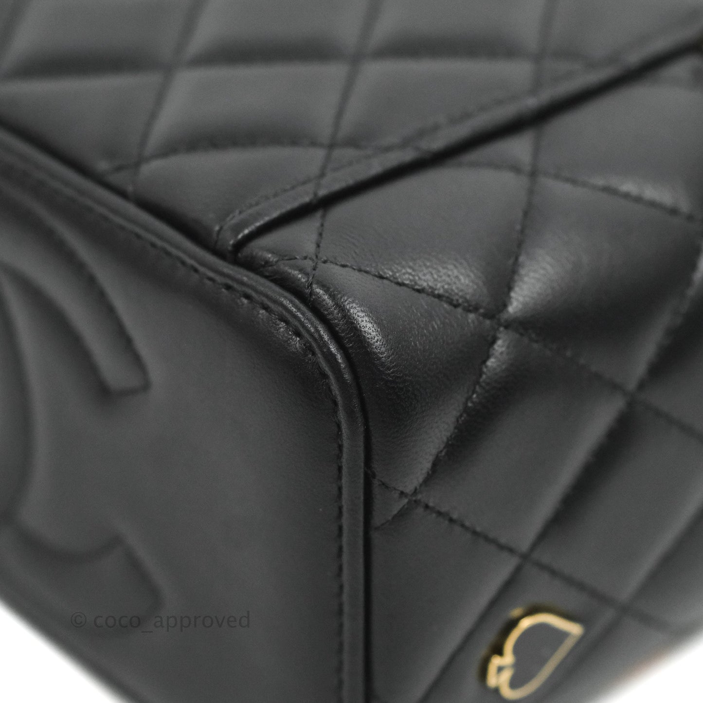 Chanel Vanity with Chain Black Lambskin Gold Hardware 23C