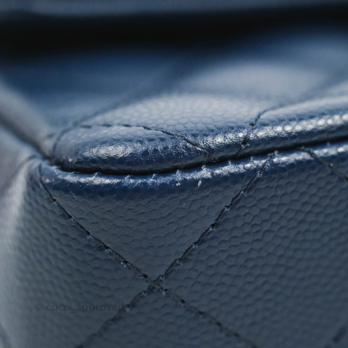 Chanel Quilted Mini Rectangular Flap Blue Caviar Silver Hardware 17B