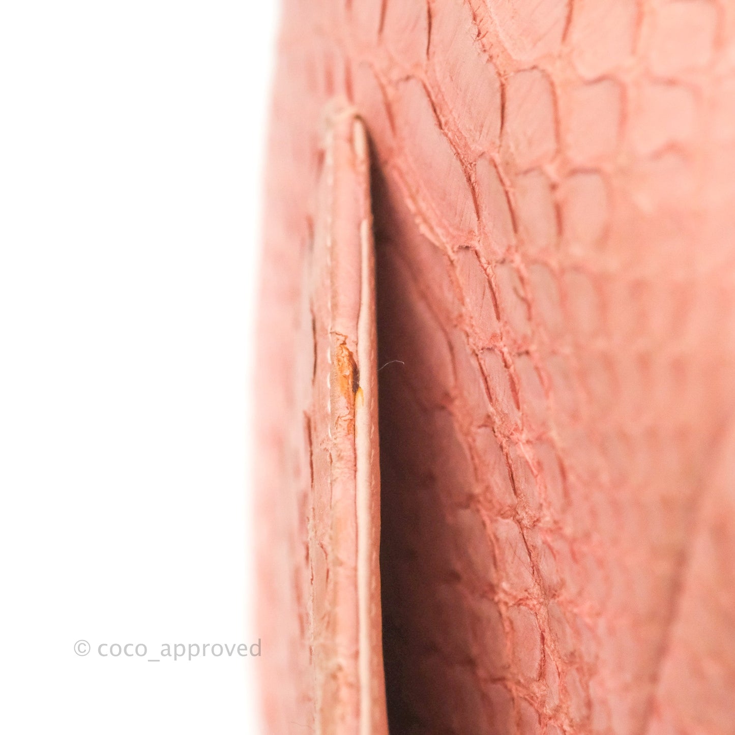 Chanel Classic M/L Medium Flap Quilted Pink Python Silver Hardware