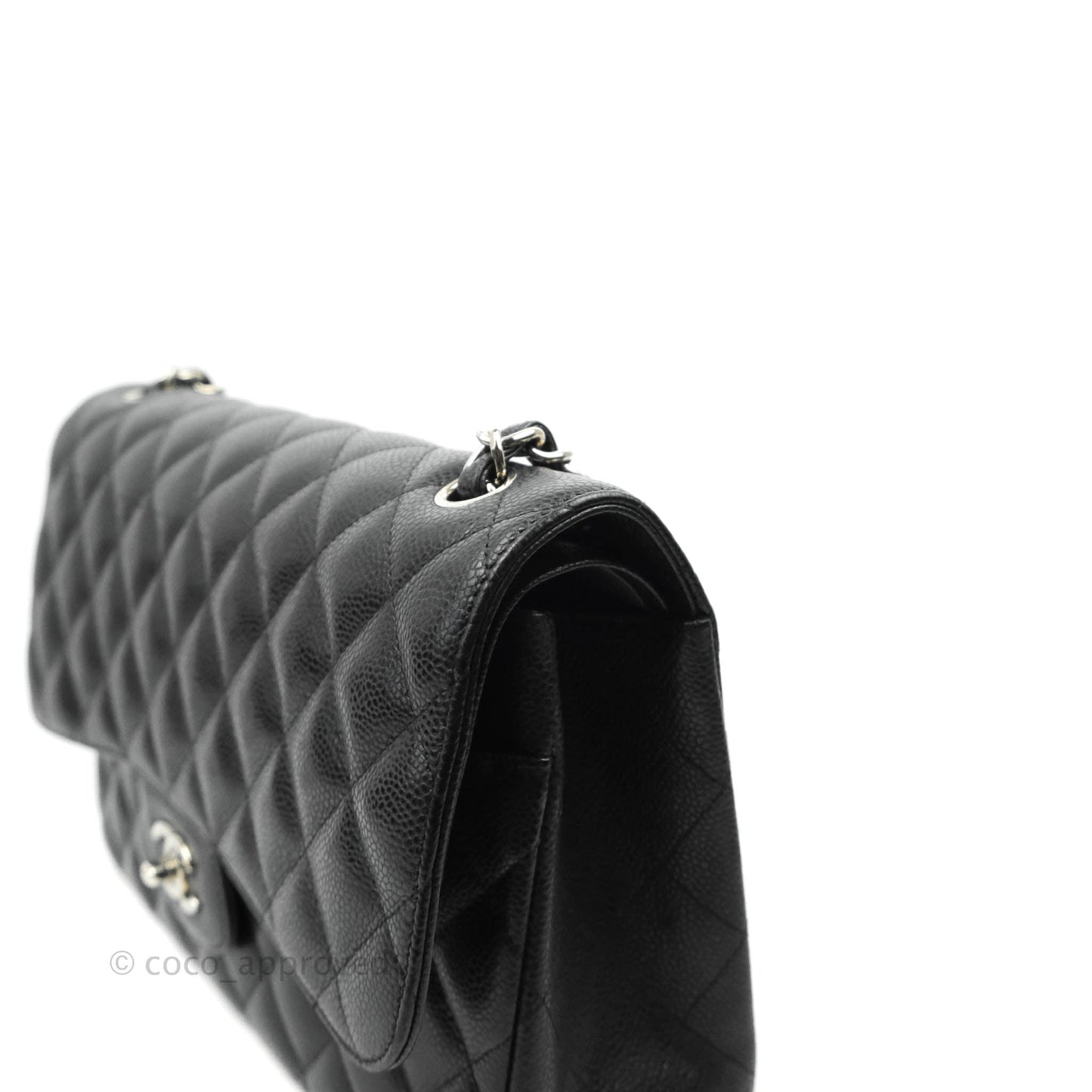 Chanel Jumbo Double Flap Black Caviar Silver Hardware⁣⁣