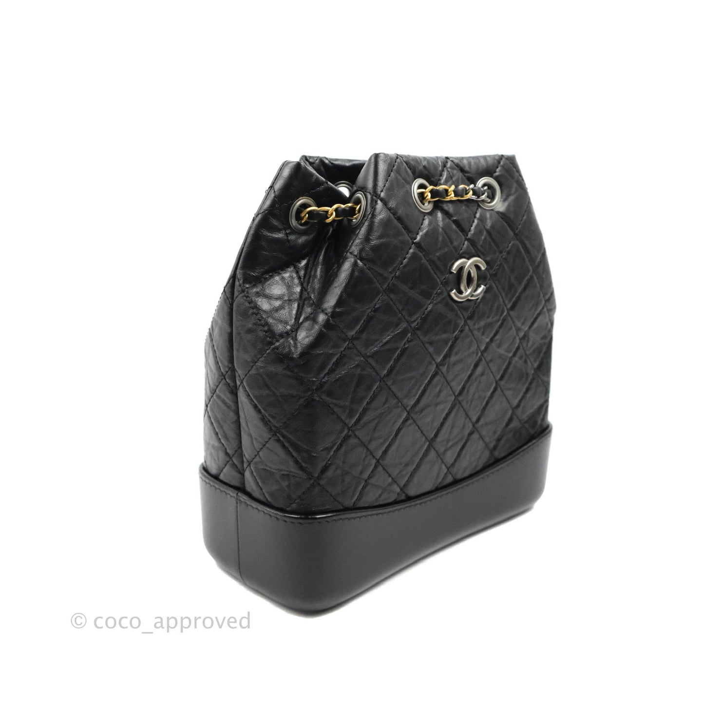 Chanel Small Gabrielle Backpack Black Aged Calfskin