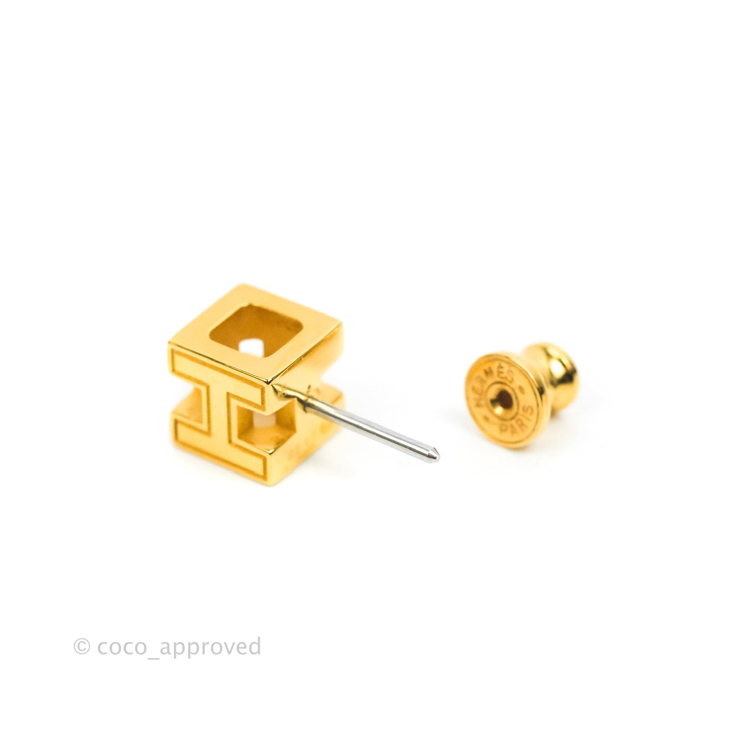 Hermes Cage D'H Earrings White Gold Hardware
