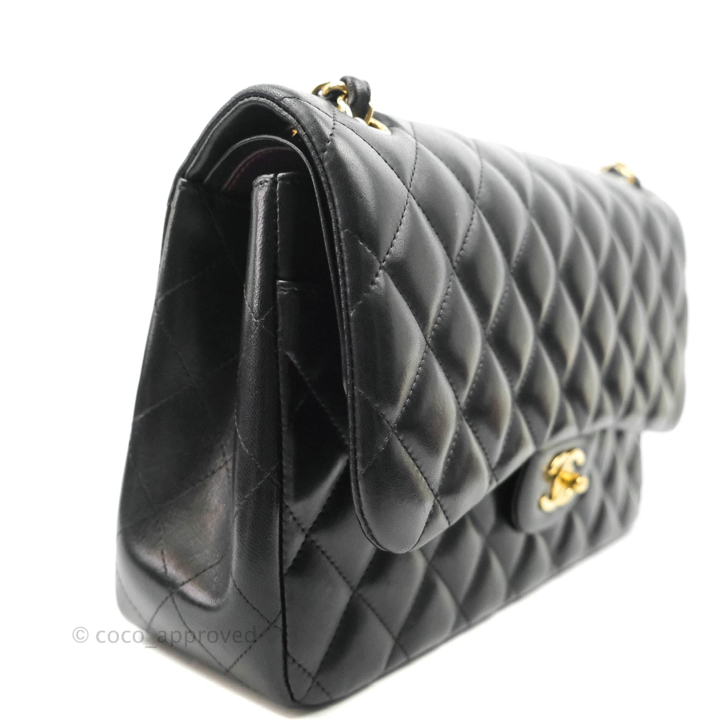 Chanel Jumbo Double Flap Black Lambskin Gold Hardware